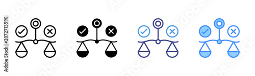 Obraz na plátne Ethical Icon Set Multiple Style Collection