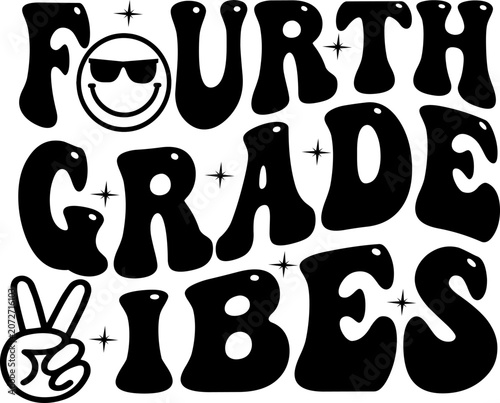 Fourth Grade Vibes Retro Graphic