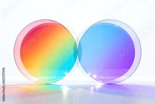 Vibrant Colorful Spheres Overlapping on White