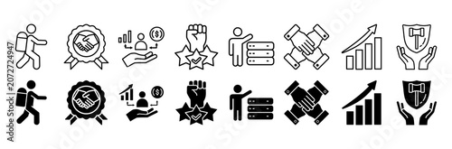 Photos Employee engagement icon set
