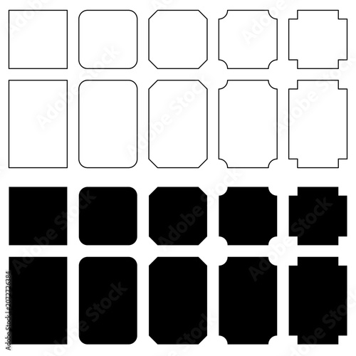 Minimal geometric frame collection with various square and rectangle shapes, perfect for templates, labels, UI elements, packaging, and design assets.