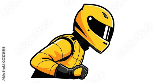 Racing Driver Wearing Helmet.