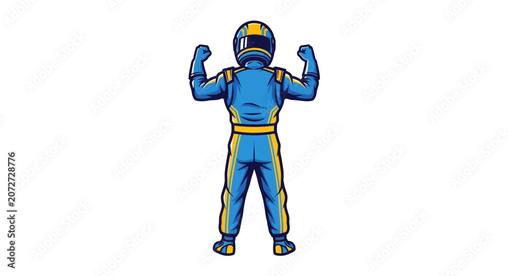 Naklejka premium Racing Driver in Blue.