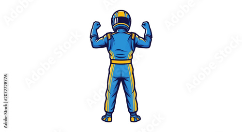 Racing Driver in Blue.