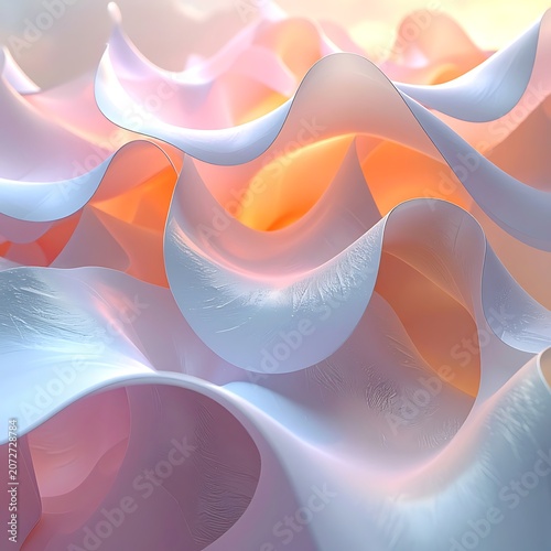 Vibrant, flowing, wavy abstract shapes in pastel colors