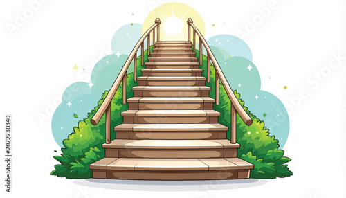 Staircase with railings leading upwards.