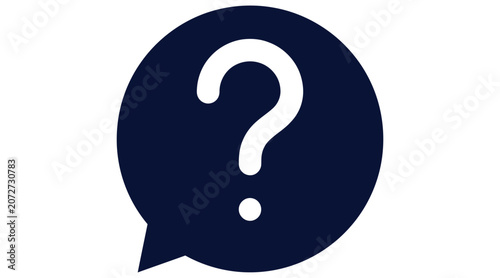 Photos Dark Blue Speech Bubble with White Question Mark Symbol