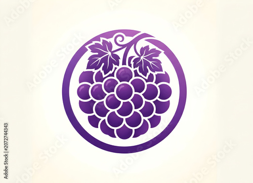 Elegant Grape Cluster Logo Design for Wine and Juice Brand Identity Concept