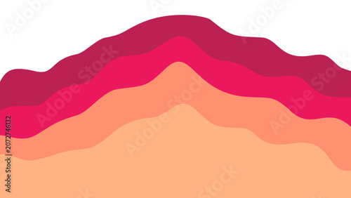 Minimalist fiery fluid topography vector. Smooth paper cut waves blending burgundy, crimson, and peach. Ideal for striking aesthetic UI layouts.
