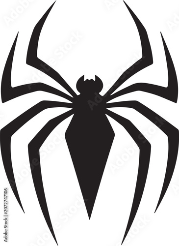 Spider Black Silhouette Vector Icon