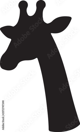 Giraffe Head Black Silhouette Vector Icon