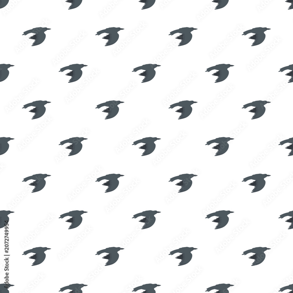 Obraz premium Repeating flying raven vector illustration creating endless animal background