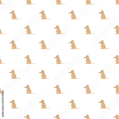 Cuadro en lienzo Repeating cute cartoon muskrat design creating an animal seamless pattern