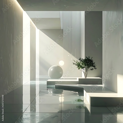Modern minimalist interior design architecture.