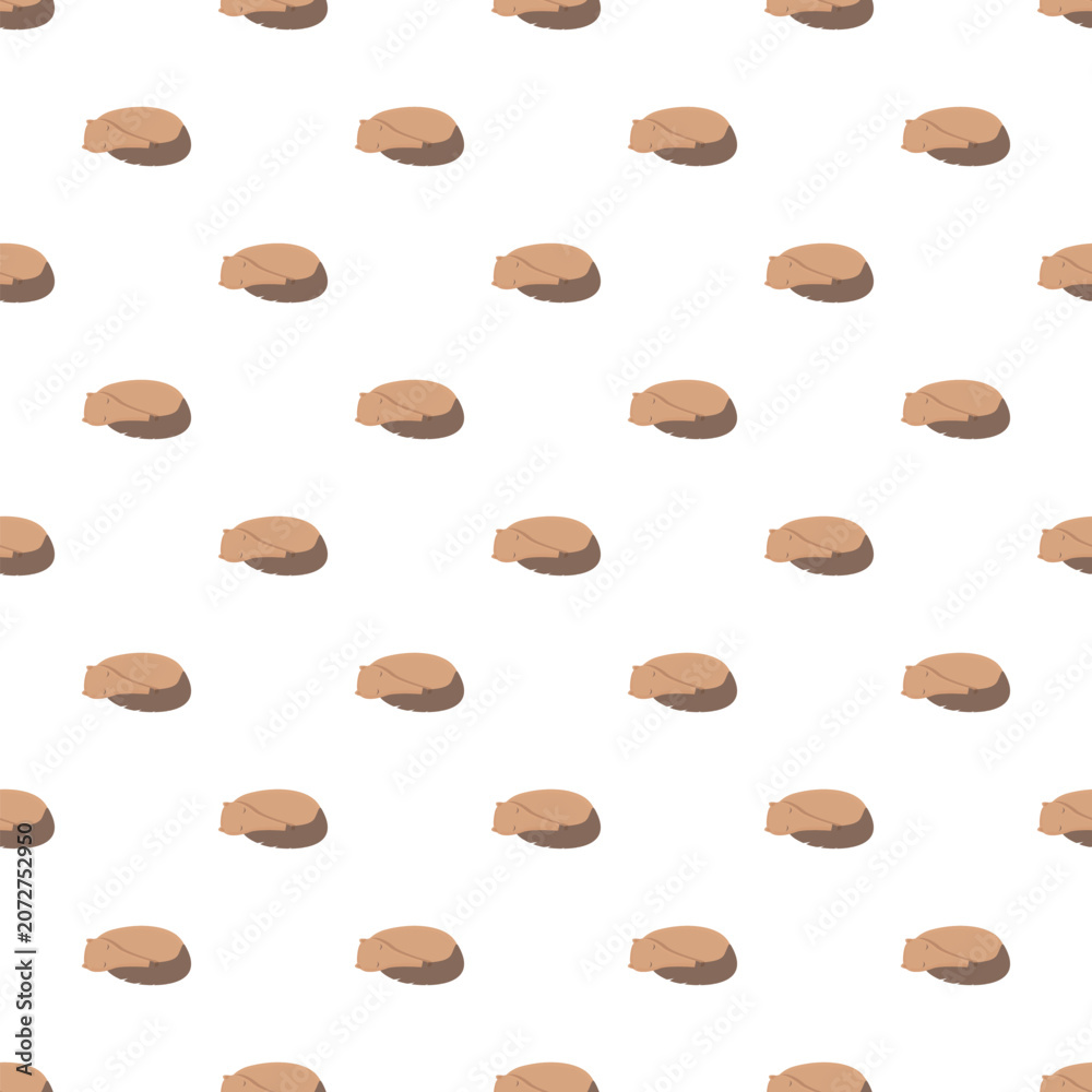 Obraz premium Cute curled up sleeping creature creating a repeating background illustration