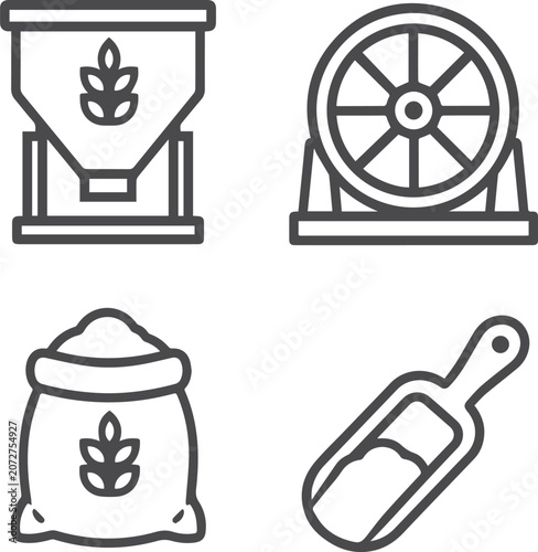 Agricultural processing equipment icons