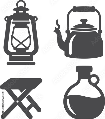 Camping gear icons