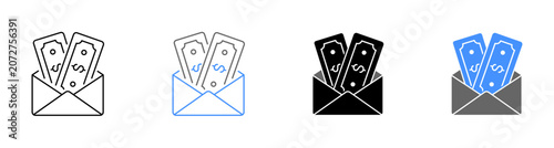Bild auf Leinwand Financial Compensation Payment Earnings Remuneration Icon Pack Vector Illustrati