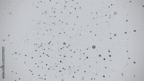 Hypnotic seamless loop of a glowing inferno neural network of sphere nodes firing and connecting in a seamless plexus with an elegant inner glow. Ideal for data visualization, website background.