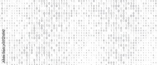 Tableau sur toile Abstract binary code wave of ones and zeros