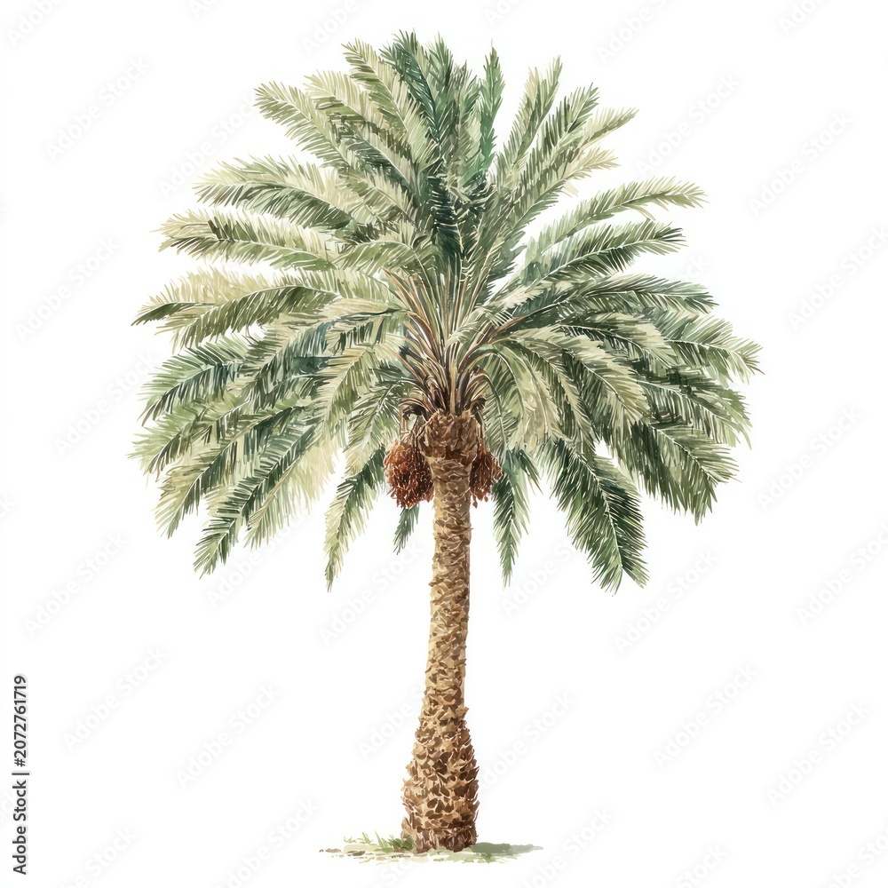 Fototapeta premium Detailed palm tree illustration.