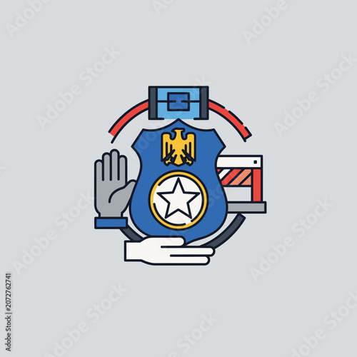 Police Badge Emblem Symbol Design.
