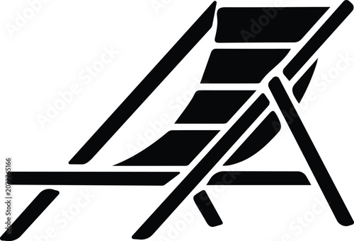 Bild auf Leinwand sun lounger silhouette icon