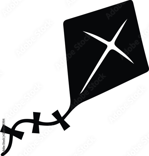 kite silhouette icon on transparent background