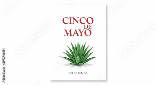 Minimalist Cinco de Mayo poster with agave plant.