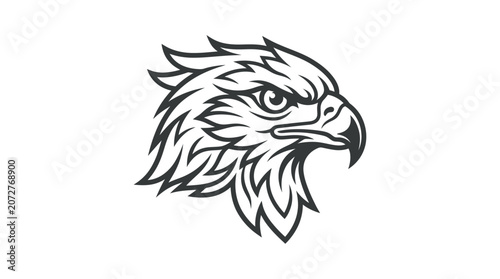Fierce eagle head graphic line art design
