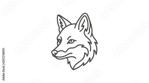 Fox head side profile line art.