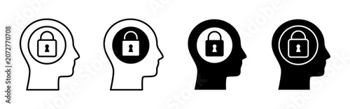 Conceptual Illustration of Mental Lock and Security.