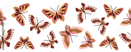 Frame with colorful butterflies