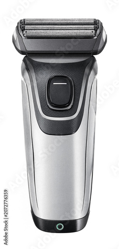 Modern electric shaver for men isolated on white background