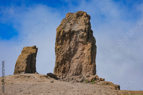 Heruasragende Felsformation im Norden im Hochland von Gran Canaria