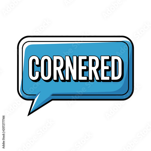 Cornered speech bubble graphic concept with cornered dialogue conversation pressure