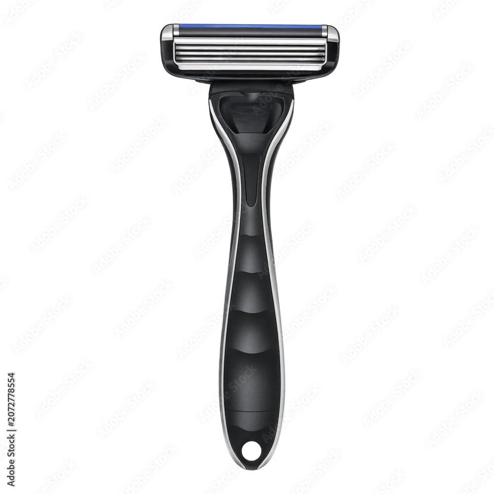 Fototapeta premium Modern manual razor with five blades isolated on white background