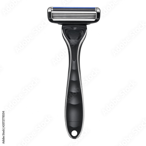 Modern manual razor with five blades isolated on white background