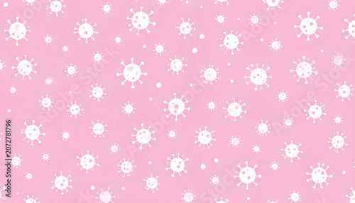 White snowflakes on pink background pattern.