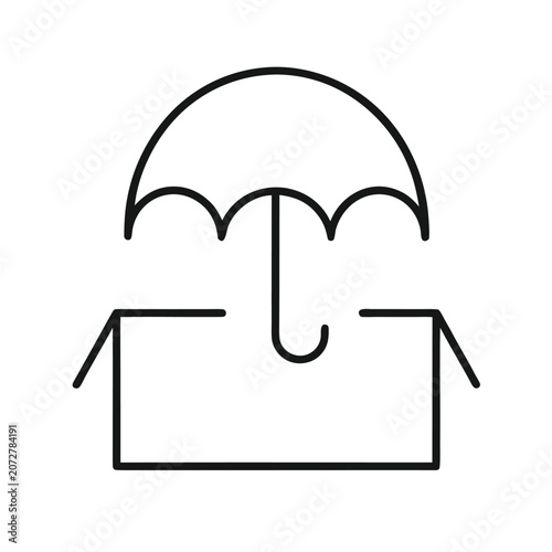 Umbrella Icon on Metal Button Vector Illustration with Rain Weather Protection Symbol and Open Parasol Design for Seasonal Meteorology Web Graphics