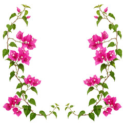 floral frame with pink flowers