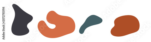 Abstract Organic Shapes Set with Minimalist Flat Design Elements in Earthy Tones for Modern Graphic Projects