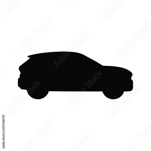 Modern Car Silhouette Vector Illustration Isolated on White Background for Automotive Icon Design Transportation Graphic Symbol and Scalable Vehicle Collection