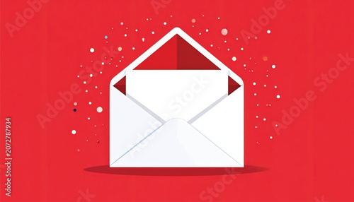 White envelope with open flap.