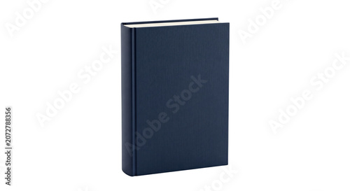 Fotografía Blank dark blue hardcover book on transparent background