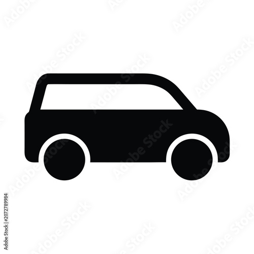 Retro Car Silhouette Vector Illustration Isolated Black Vintage Automobile Vehicle Icon Design for Transportation Travel Automotive Branding and Road Use on White Background