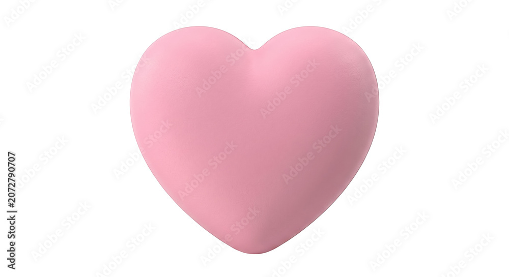 Fototapeta premium Smooth pink heart shaped squishy toy on transparent background