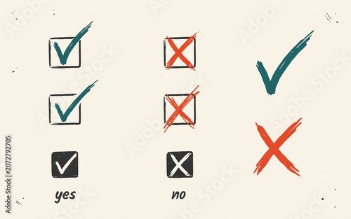 yes and no check mark