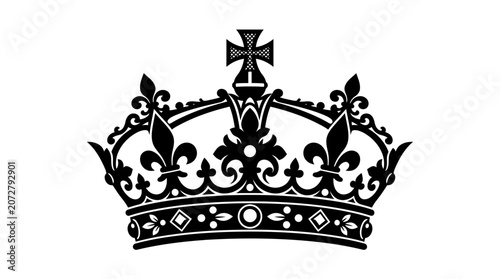 Canvastavla Black Crown Jewelry Royal Symbol.