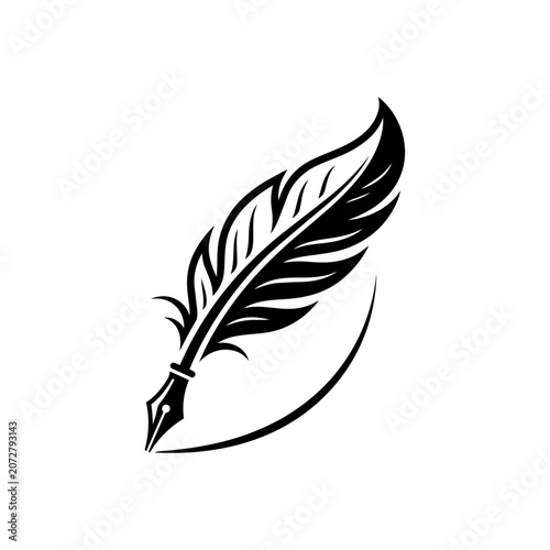 Εκτύπωση καμβά A stylized quill pen nib transforms into a feather illustration